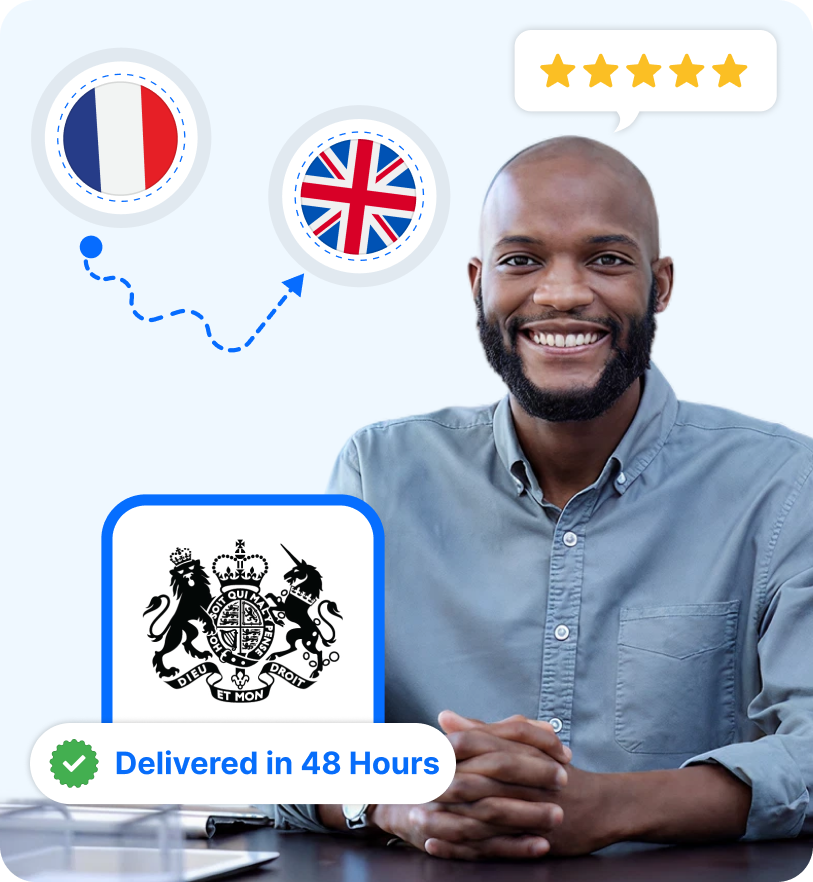Un solicitante de visado para el Reino Unido procedente de Francia tras recibir las traducciones juradas para su aprobación por parte del UKVI
