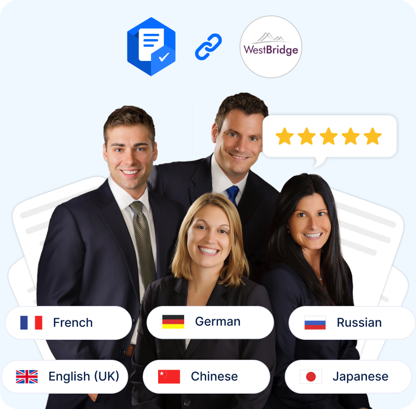 The Westbridge Law team working with Priority Translate on cross-border legal translations