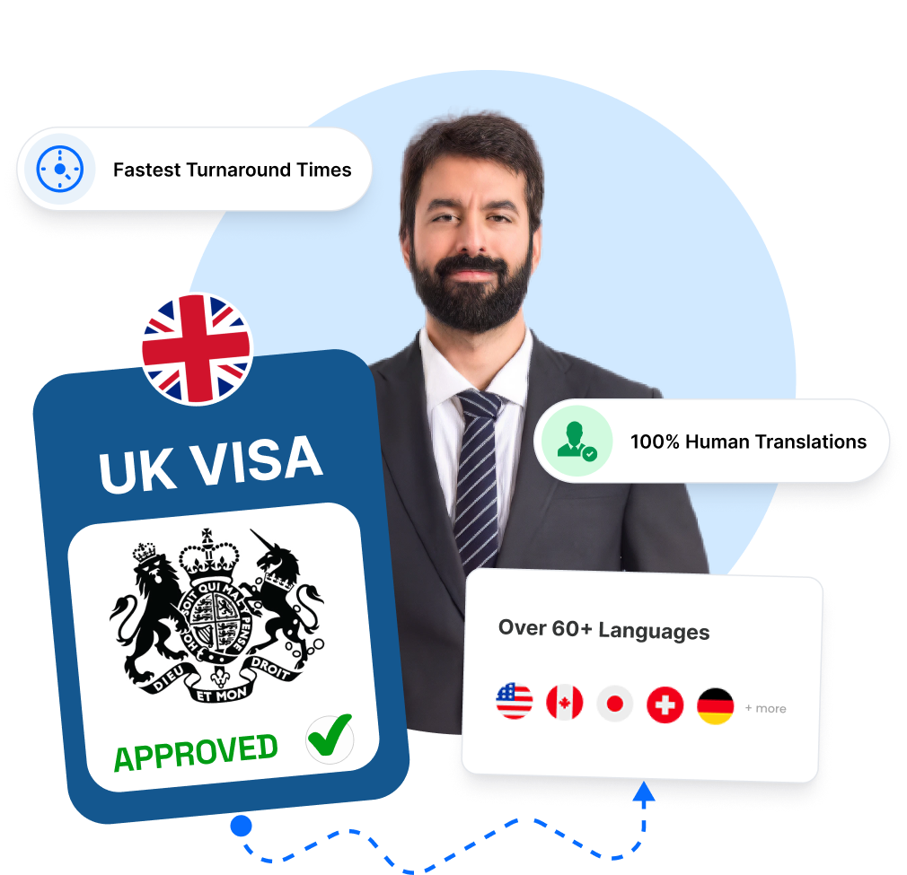 Um profissional com um visto britânico aprovado, pronto para apresentar documentos autenticados para análise pelo UKVI